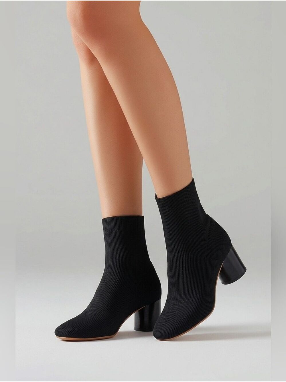 VINCE Tasha Knit Ankle Boot - Black